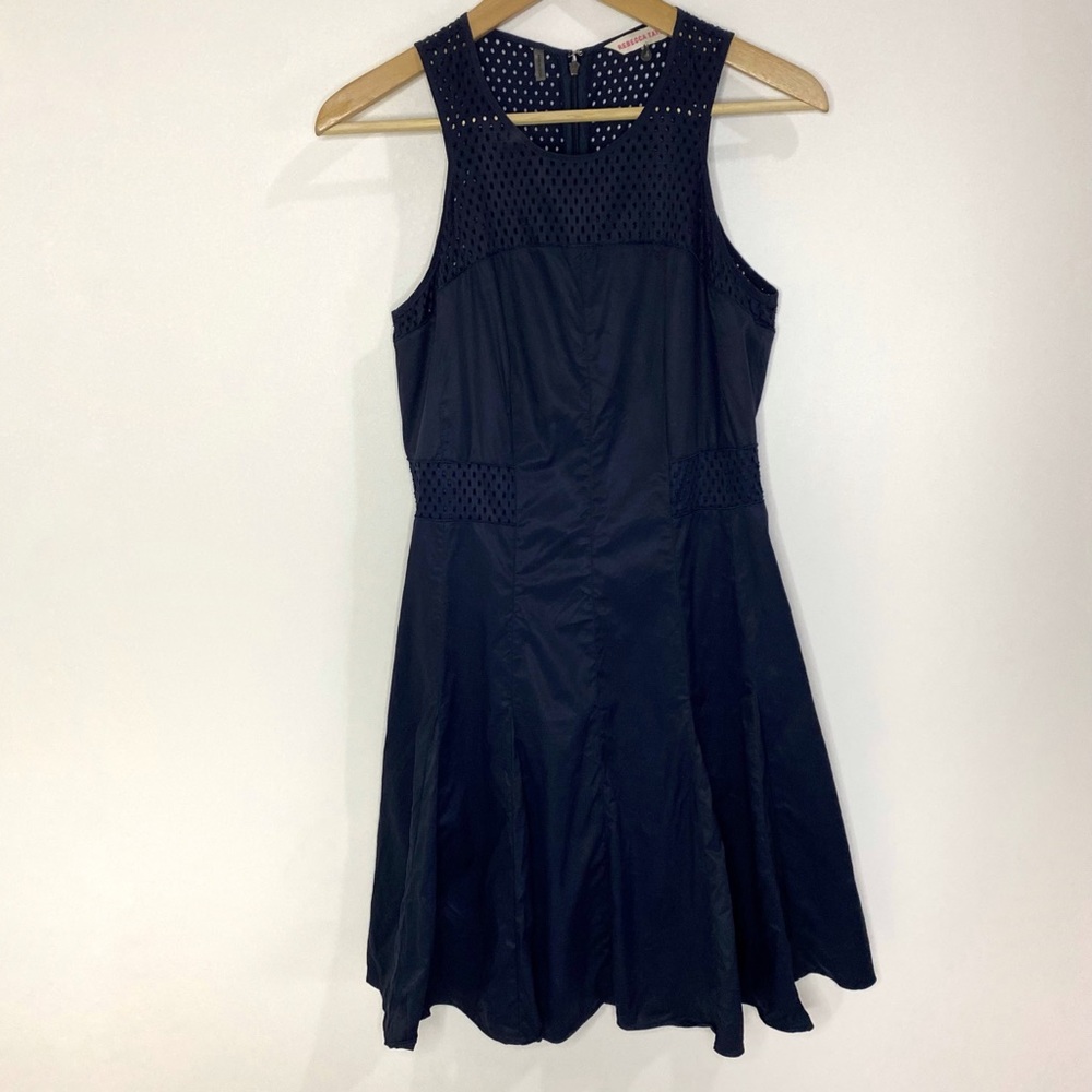 Rebecca Taylor Laser Cut Woven Sleeveless Fit & Flare Dress Women's Size 4 - Picture 2 of 10